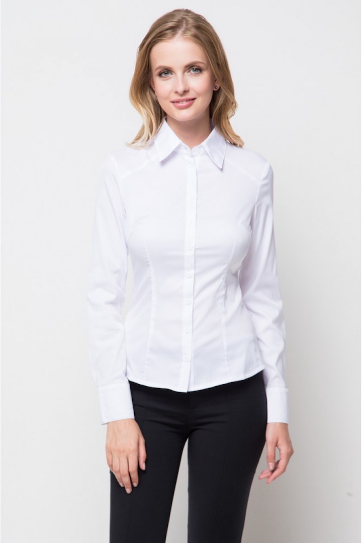 Фото товара 15318, белая классическая блузка