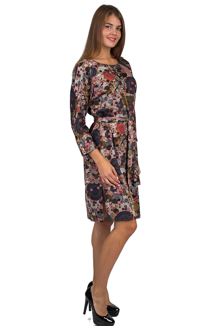 Фото товара 20197, трикотажное платье с поясом